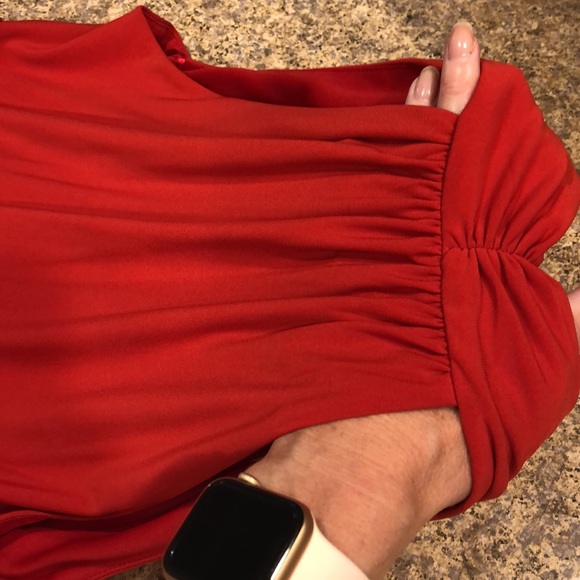 Evan Picone Red Tiered Elegant Dress Size 4 -Great Holiday Party Dress! - Picture 13 of 16